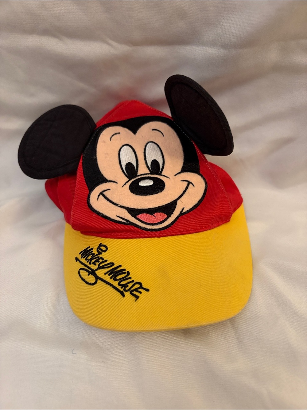 Mickey Mouse Red & Yellow Toddler DisneylandCap with Ears